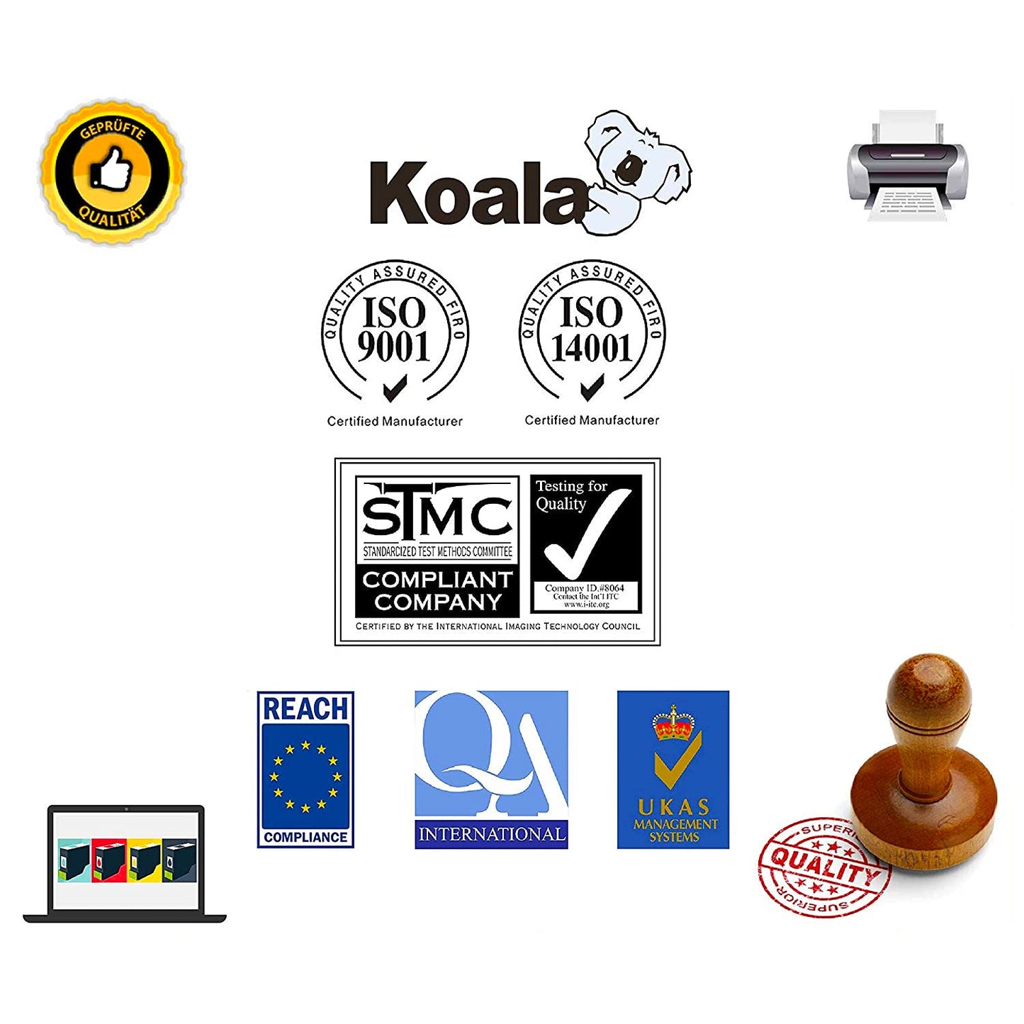 Koala 117A Toner (With Chip) Compatible as Replacement for HP 117A Toner Set W2070A W2071A W2072A W2073A for Color Laser MFP 179fwg 178nwg 150nw 179fnw 178nw 150a Toner (Black Cyan Yellow Magenta 4-Pack)