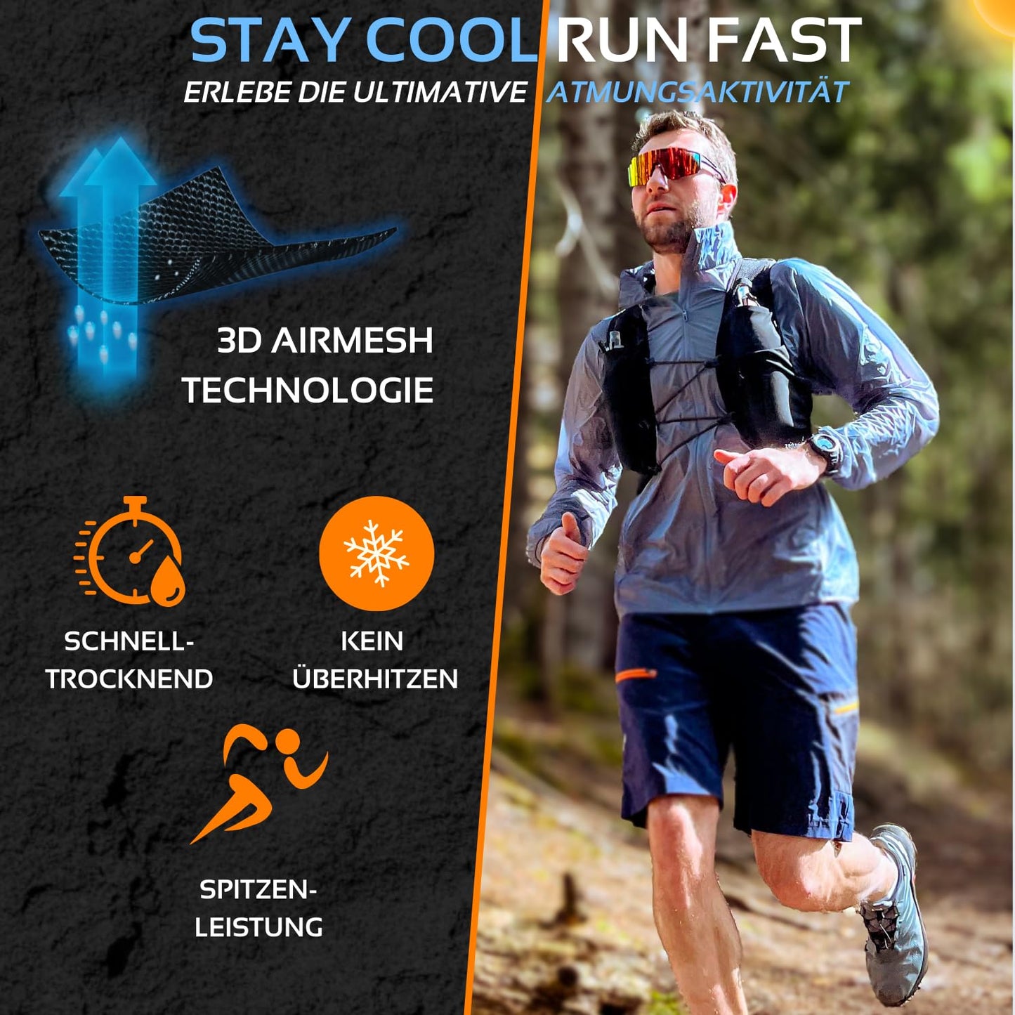 zeitgeist OUTDOOR® running vest for women and men 4L | optimal fit | breathable | ultra-light running backpack 210gr hydration pack running cycling backpack trail running backpack - (XS/S, black)
