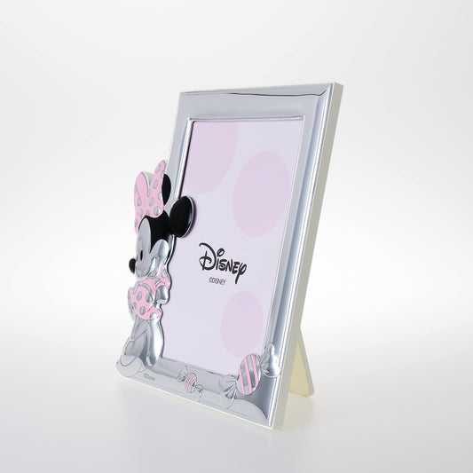 Disney Baby - Picture frame - for tables or bedside tables in the nursery - with colorful details - Minnie Mouse design - silver.