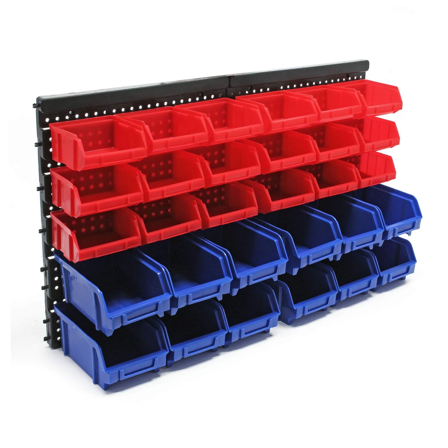 Wiltec plastic stacking boxes 30 pcs. 18 small and 12 large boxes, display case storage bins sorting boxes workshop small parts magazine