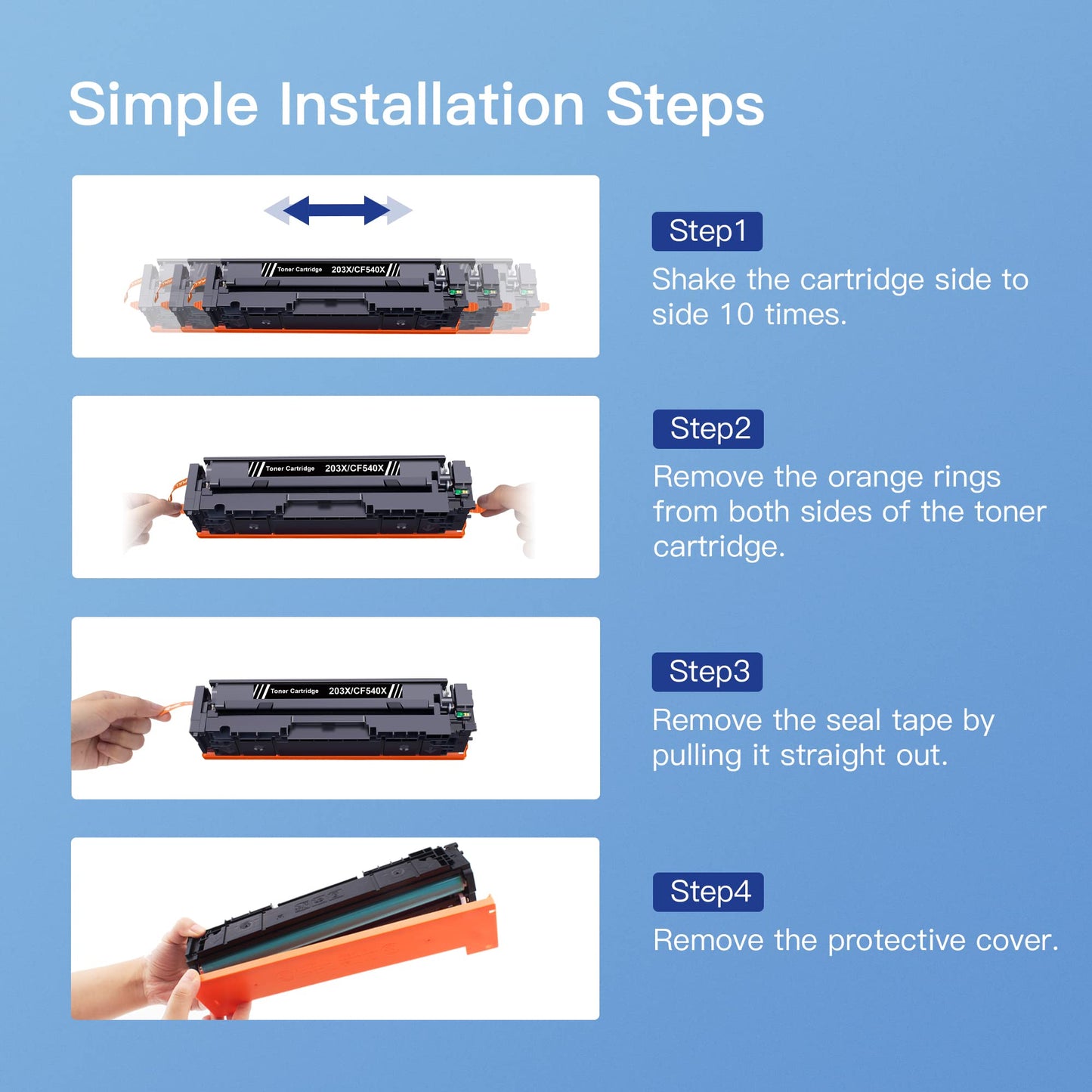 GPC IMAGE 203X Compatible for HP 203X 203A Toner Set for HP Color Laserjet Pro MFP M281fdw Toner M254dw M254nw M281fdn M280nw M281cdw M254dn CF540X CF540A (Black Cyan Yellow Magenta, 4 Pack)