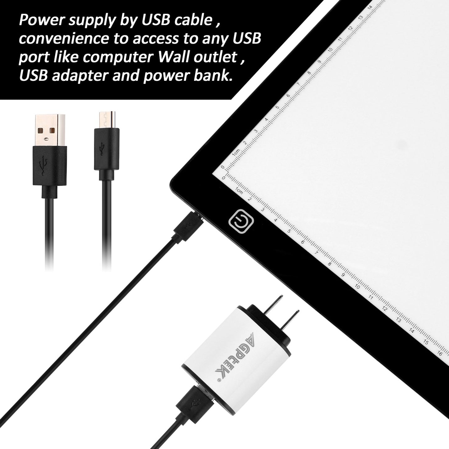 A3 LED Light Pad Lightbox with USB Cable Copy Board for Drawing Painting Sketching Animation Copying.