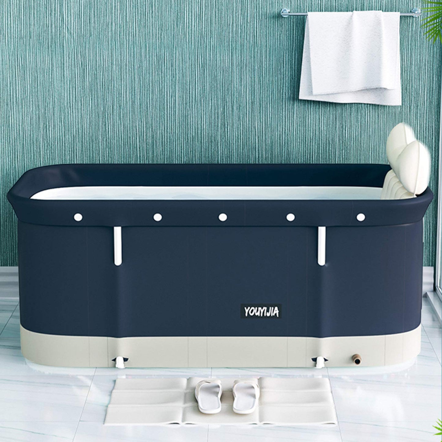OUCRIY 120x55x50cm Portable Adult Foldable Bathtubs, Portable Student Bathtub Family Bathtubs Kids, Temperature Retention Bathtub, Ideal for Hot Baths and Ice Baths.