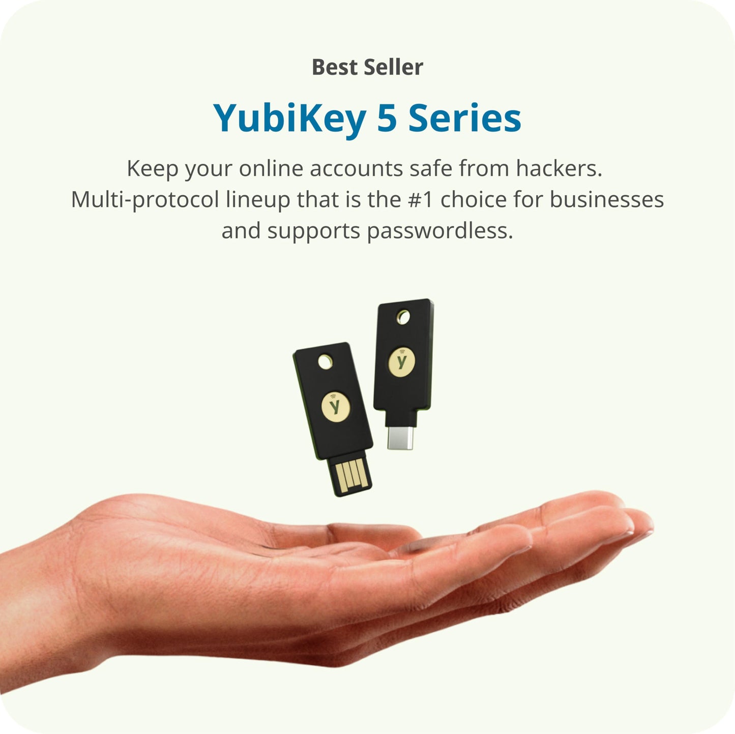 Yubico - YubiKey 5C NFC - Security key for Two-Factor Authentication (2FA), connects via USB-C and NFC - FIDO certified