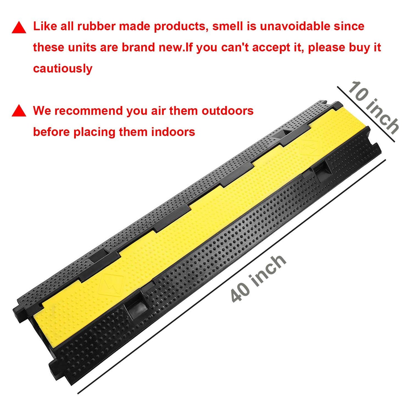 2-channel cable bridge 3-piece hose bridge set crossing protection cable channel floor channel bridge ramp protector floor cable cover made of rubber