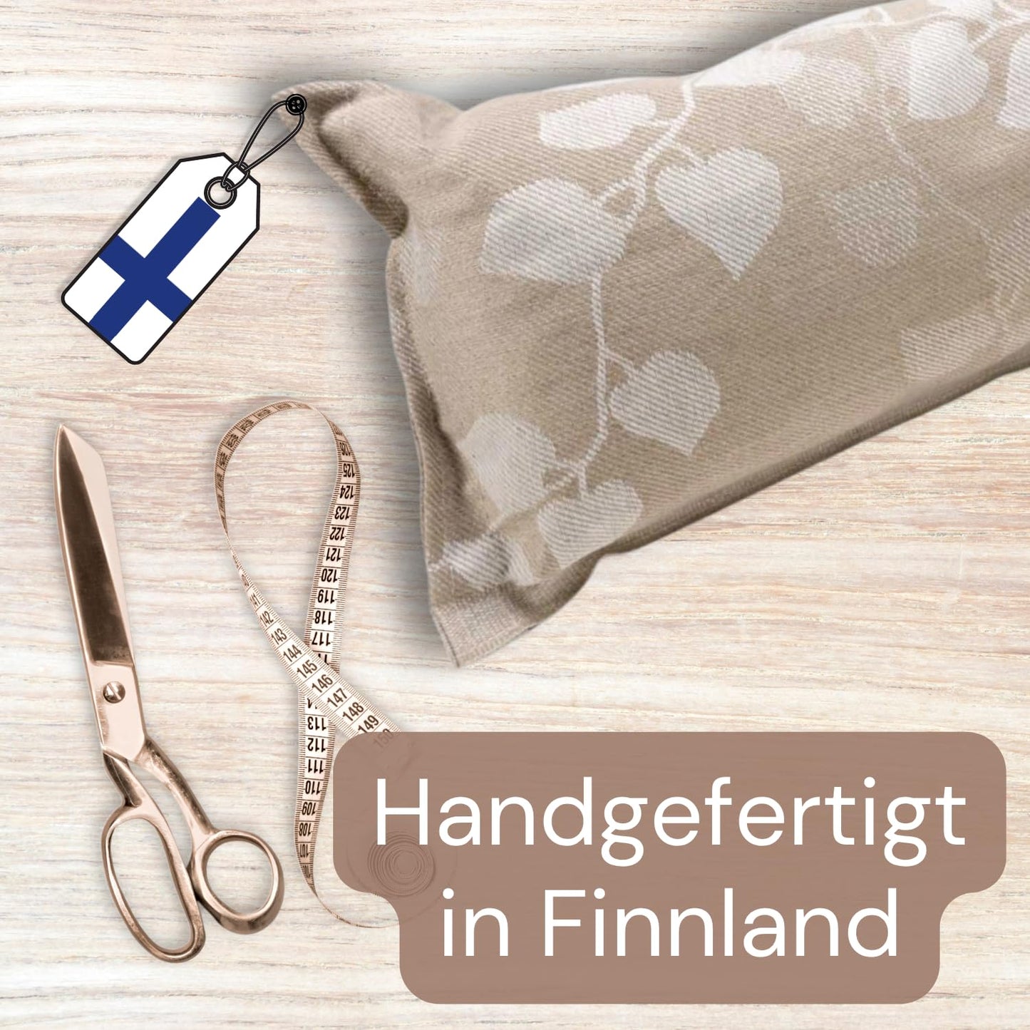 Jokipiin Premium Sauna Pillow Tuuli 40x22 cm - 100% Made in Finland - Linen & Cotton - Ökotex Certified - Wellness Headrest & Neck Pillow for Sauna Spa & Relaxation