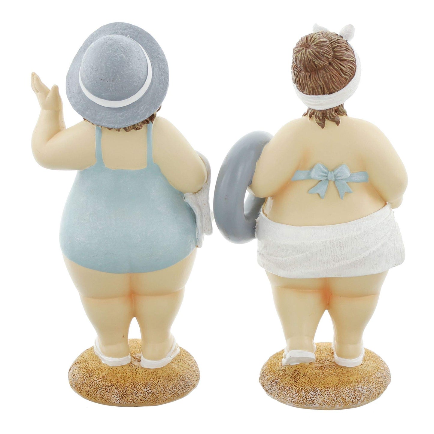 FRANK FLECHTWAREN women's figure, maritime decoration figure, beach ladies figure, decoration figure, 2-piece set, approximately 22 cm tall