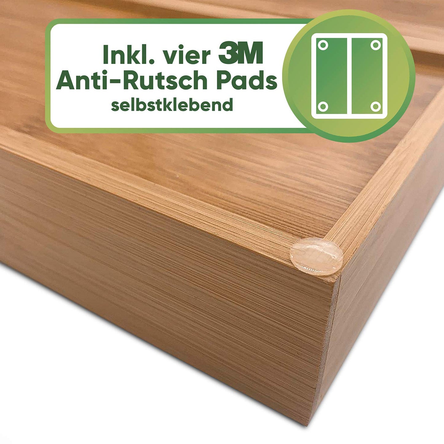Loco Bird bamboo cutlery tray for drawers, extendable up to 50cm. Adjustable drawer insert for kitchen utensils. Wooden cutlery organizer for kitchen drawers.