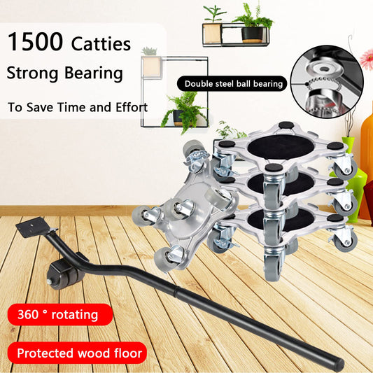 Furniture dolly transport roller, furniture lifter mover 1000kg capacity non-slip coating Heavy furniture moving tool with 4 dollies 1 lifter 2 protective covers 4 lifting pads 4 mats