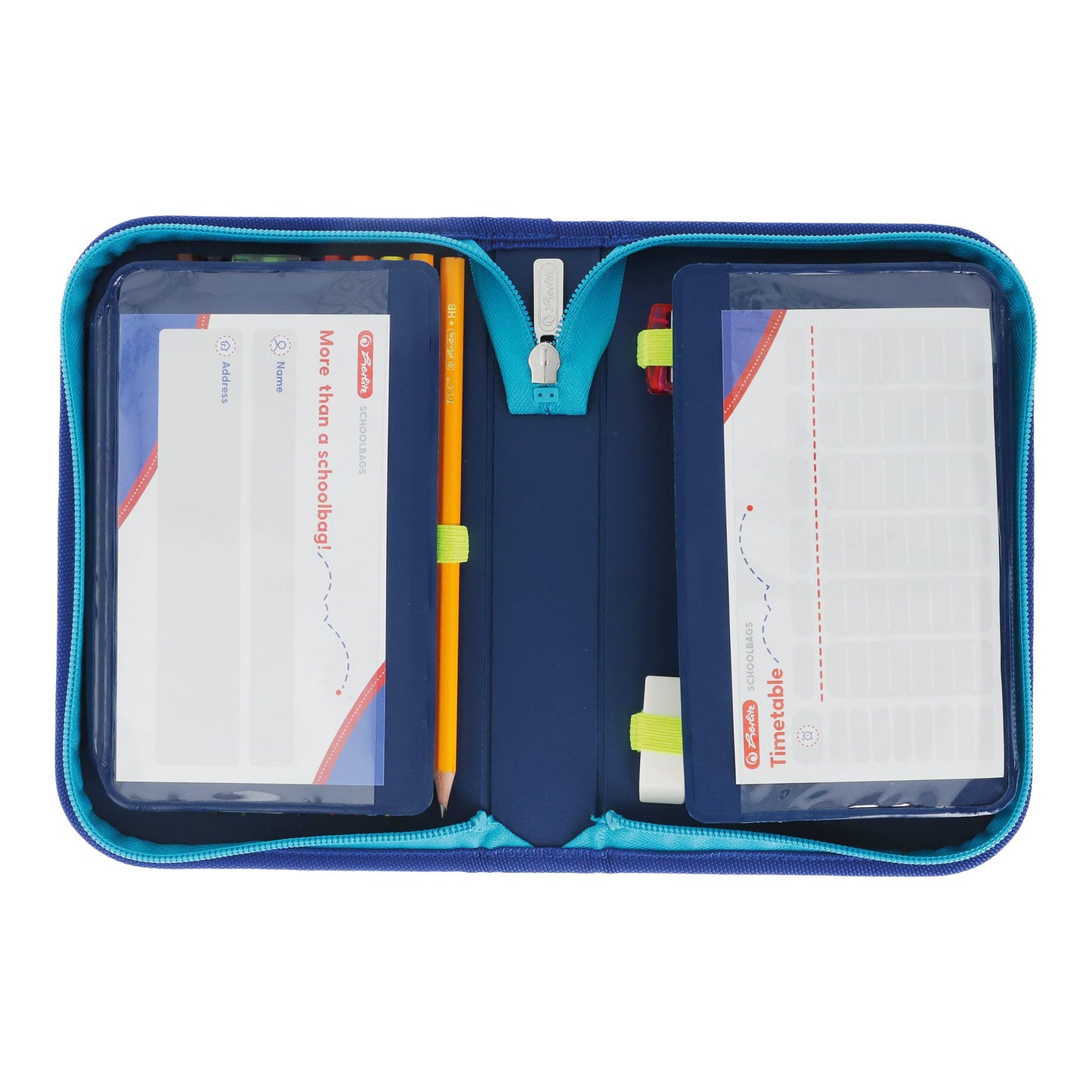 herlitz 50038206 31-piece student pencil case, Soccer design, 1 piece