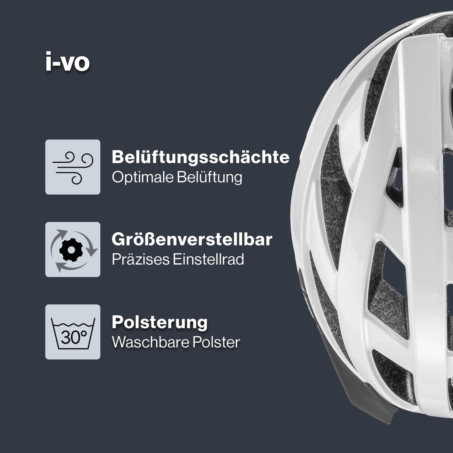 Uvex i-vo bike helmet color: white size: 52-57 cm