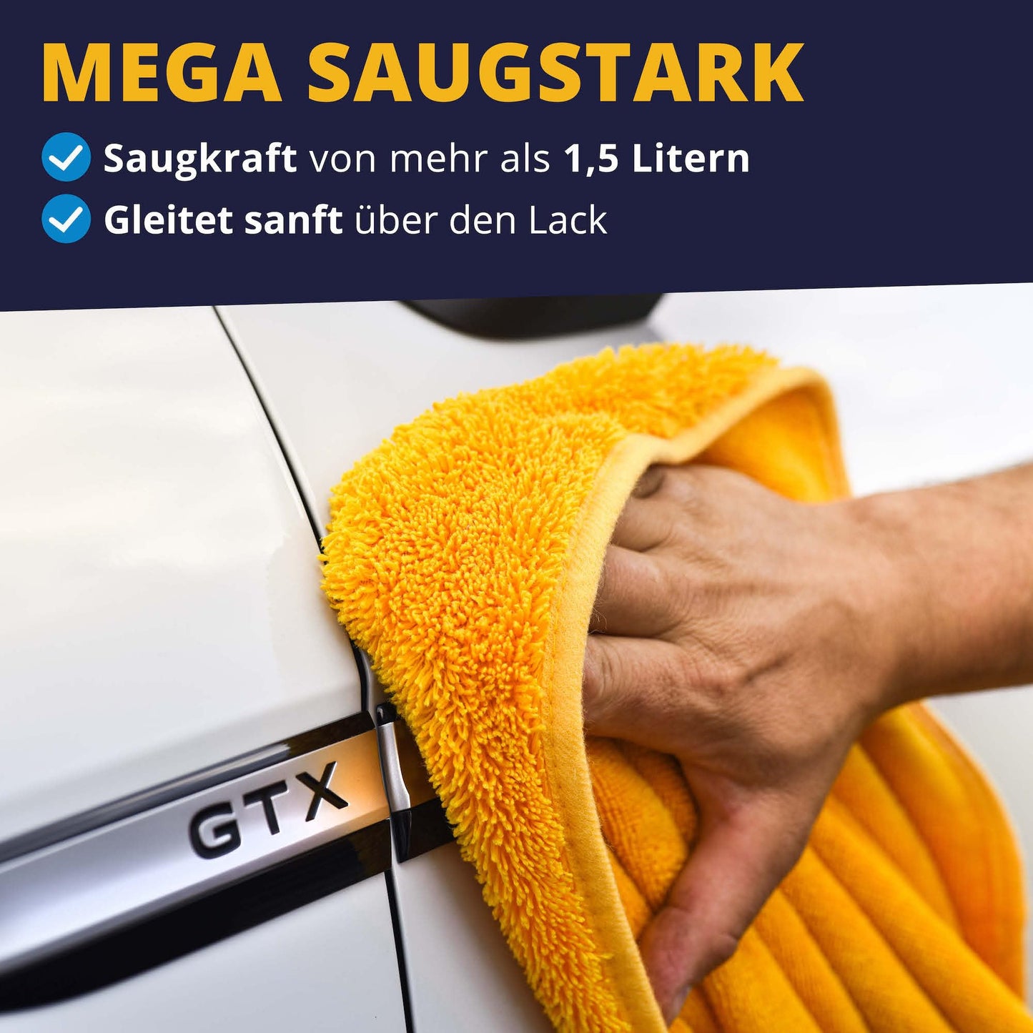 LICARGOยฎ Car Drying Towel XXL 90x60cm - Car wash glove made of ultra soft microfiber