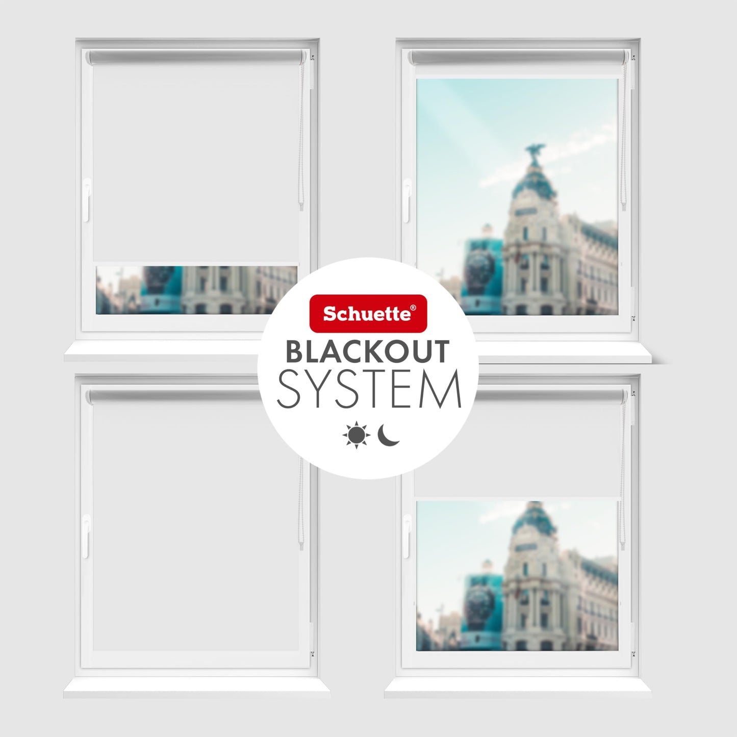 Schuette® blackout roller blind without drilling/with drilling 2in1 ● Thermo Roller Collection: Snowflake (White) ● 30 x 150 cm (Width x Height) ● Suprafix clamp roller blind = clamp fix 2.0 ● 60s installation with video