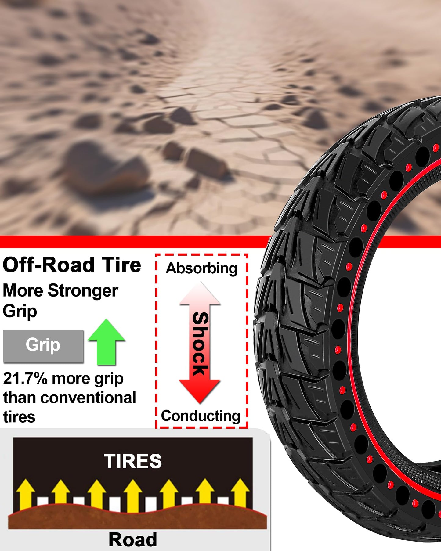 BABEJIA 2PCS Scooter Tires 50/75-6.1 Tubeless, Upgrade your ride with Off-Road Tires 8 1/2 x 2, Solid Tire 8.5'' Compatible with Xiaomi M365/Pro 2, Gotrax GXL V2/XR/APEX.