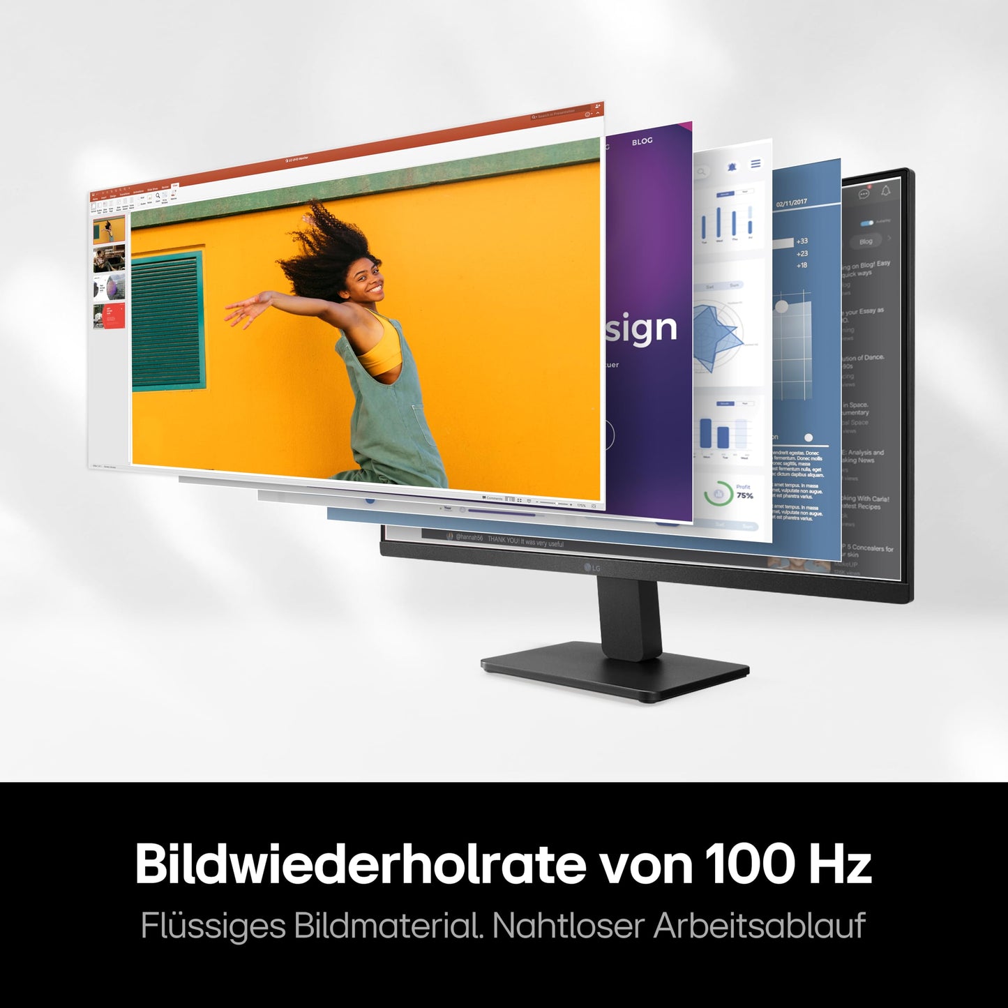 LG Full HD Monitor 24MR400-B.AEUQ - 24-inch, IPS Panel, FreeSync, VESA FDMI, 100Hz, Black