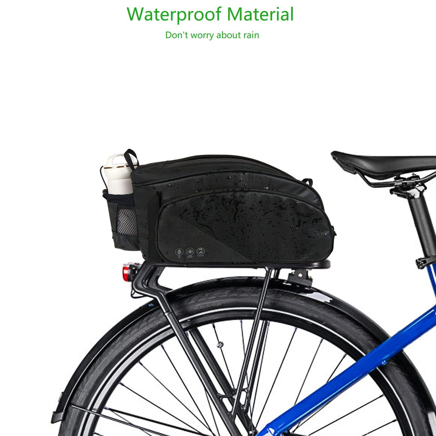 HOMPER bike bags for luggage carrier Reflective luggage rack bag Multifunctional rear luggage bag rear seat bag, 11L