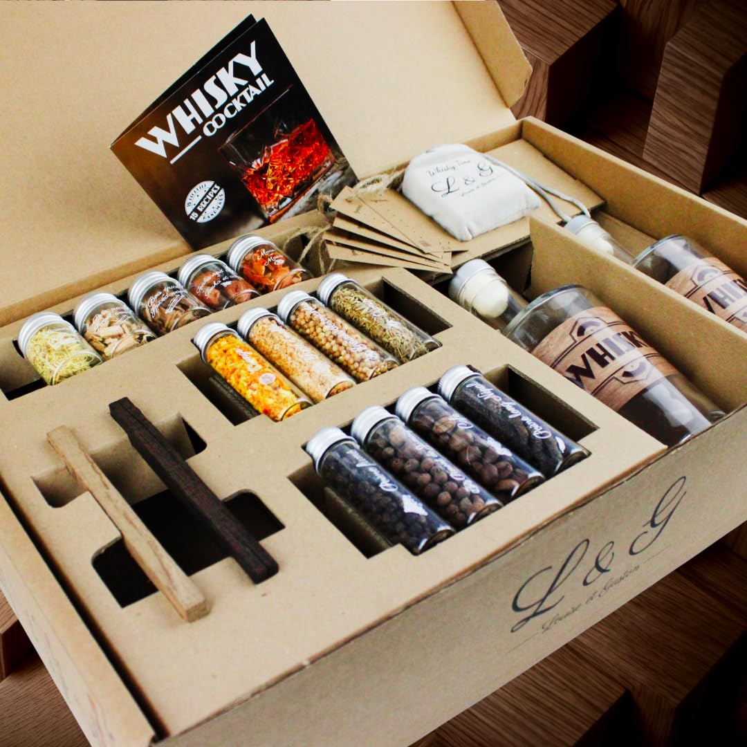 L&G® - Arranged Whisky Making and Tasting Kit - Gift Ideas - Original DIY Whisky Gift Set - Christmas, Birthday - Made in France - High-Quality Ingredients and Accessories