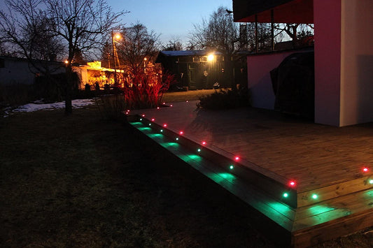 10 pieces of RGB LED recessed lights, LED ground recessed light IP67 waterproof 0.6W Ø30mm LED recessed light for terrace, kitchen, and garden LED lamp.