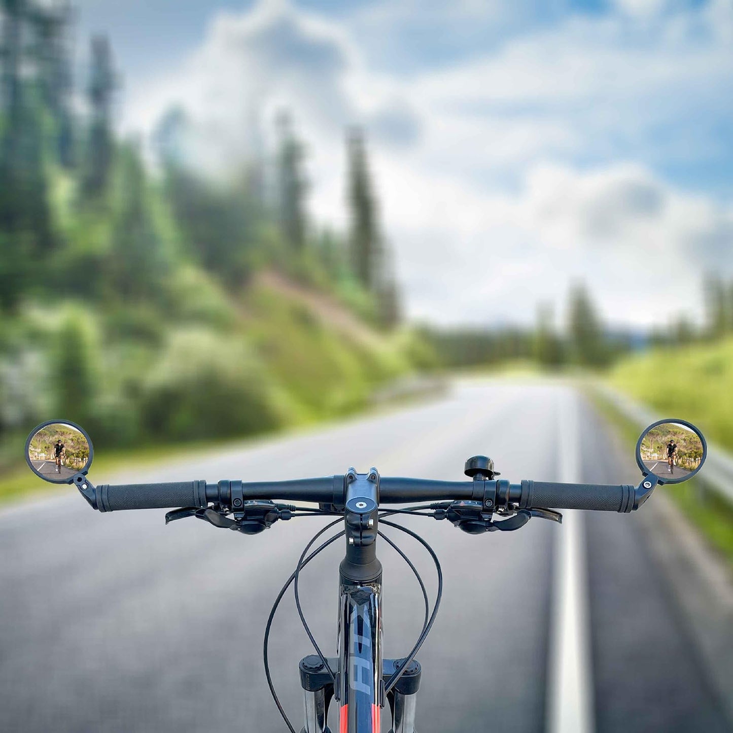 Homieway 2 Pieces Bike Mirrors for E-bike, HD Convex Bicycle Rearview Mirror, 360° Rotatable Foldable Safety Bike Mirror, Universal Bike Mirror for Handlebar 14.8-23 mm (Right-Left)