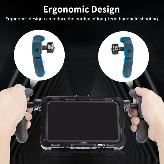 Nitze Side Handle, side handle kit with 1/4" screw and removable positioning pins for smartphone/iPad/monitor/camera cages - PA32D