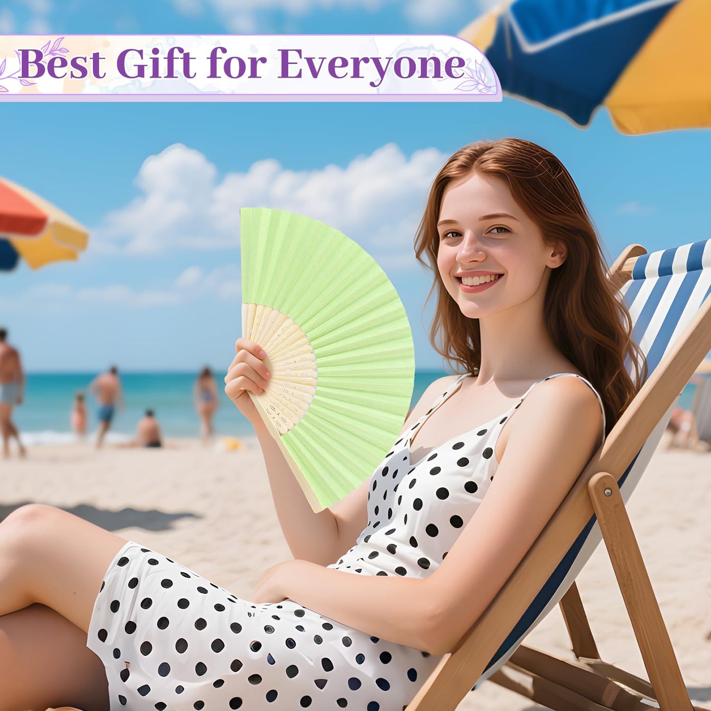 iZoeL 12 PCS Hand Fans Colorful Fans Wedding Macaron Paper Fans Wedding Fans Pocket Fans Foldable Fans Colorful Hand Fans Wedding Party Favor with Pouch (Macaron)