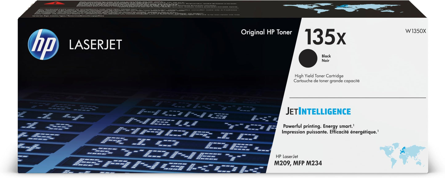 HP 135X (W1350X) Original Black Toner Cartridge (high yield, Compatible with: HP LaserJet printers)