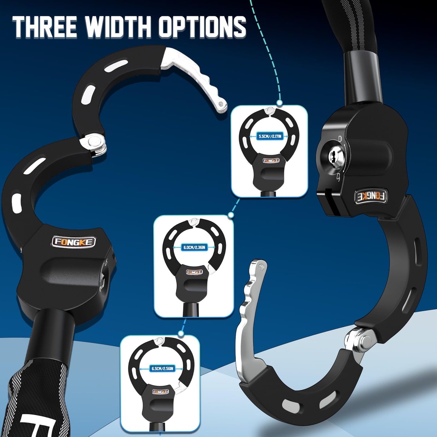 E scooter lock, 8mm thick chain lock, portability lock for e scooter, handcuff lock, 60cm high security bike lock.
