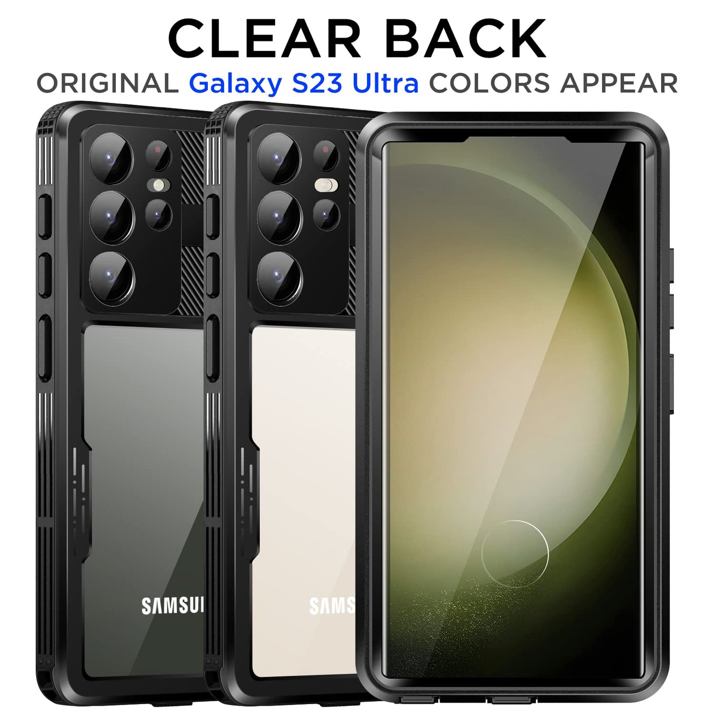 AICase waterproof case for Samsung Galaxy S23 Ultra 5G (6.8 inch), snowproof, dustproof, shockproof, full protection, IP68 certified, 360-degree protection, case for Samsung S23 Ultra 2023