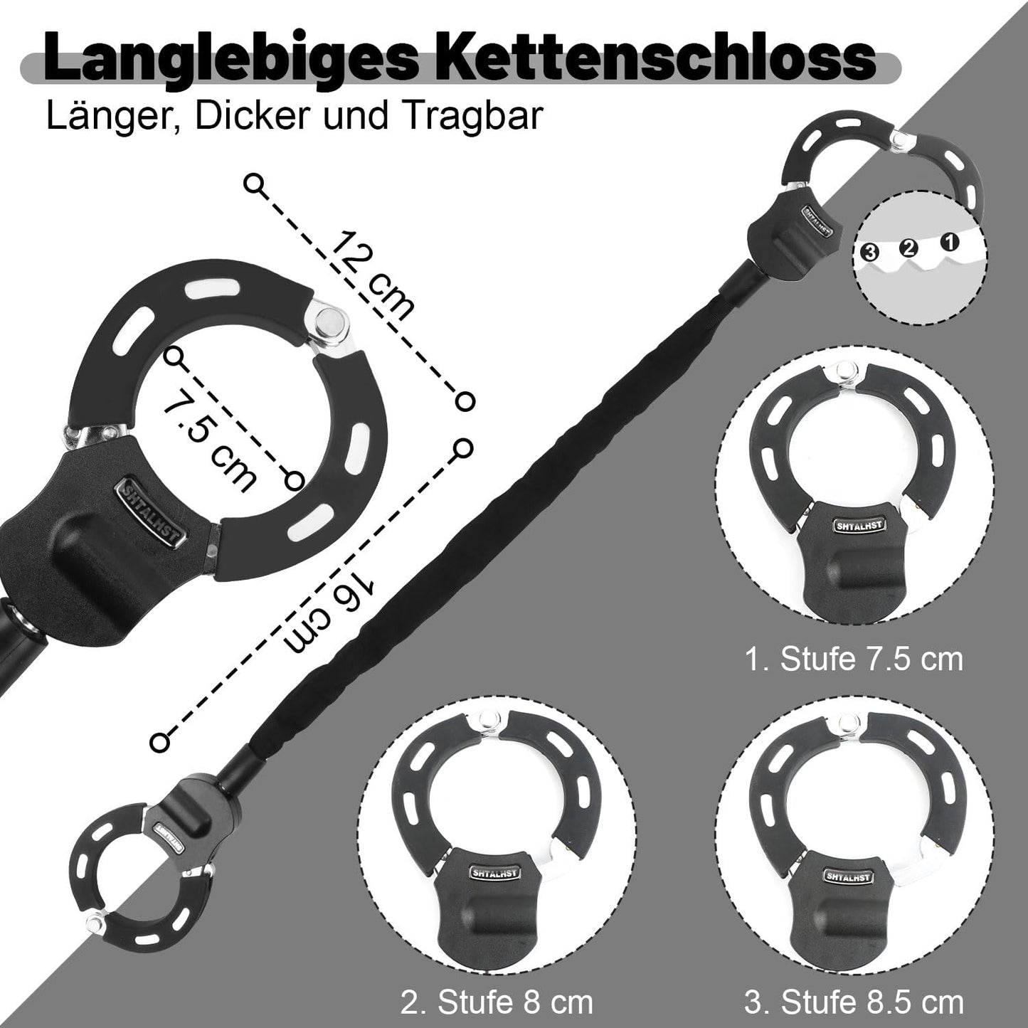 E scooter lock, handcuff lock, lock for e scooter with scooter bag, bicycle accessory, cut-resistant roller lock, handcuff cable lock for Segway, Ninebot, Xiaomi, NIU scooter.