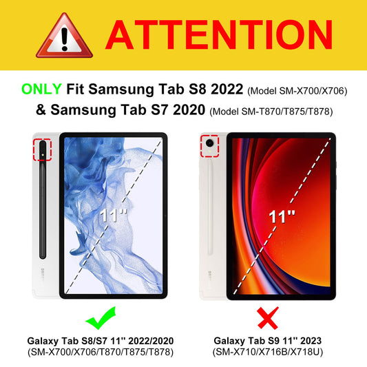 FINTIE Keyboard Case for Samsung Galaxy Tab S8 11 Inch 2022/ S7 11 Inch 2020 Tablet, Keyboard Cover with Magnetic Detachable German Bluetooth Keyboard, Black