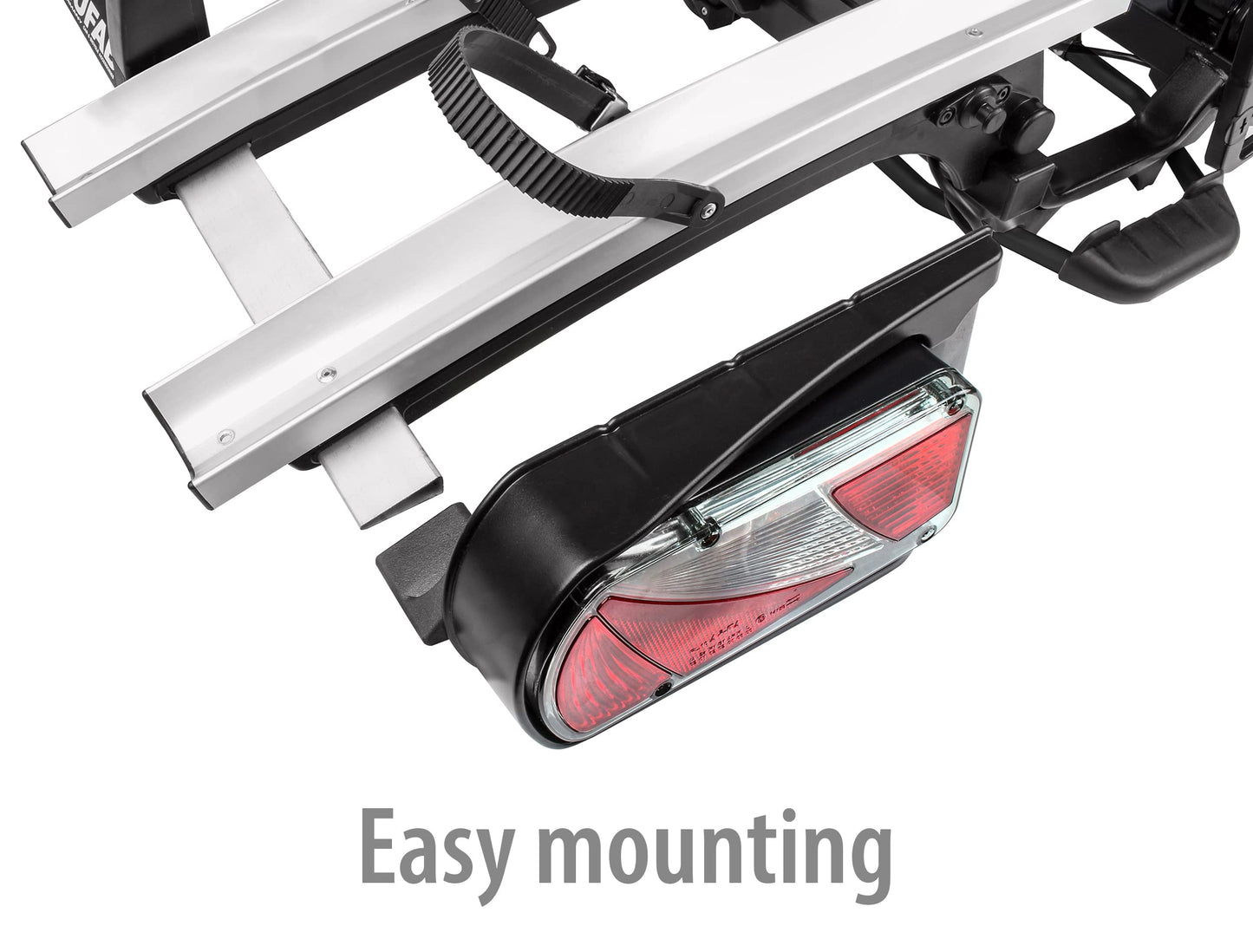 EUFAB 11598 bike carrier FINCH for 3 bikes, black.