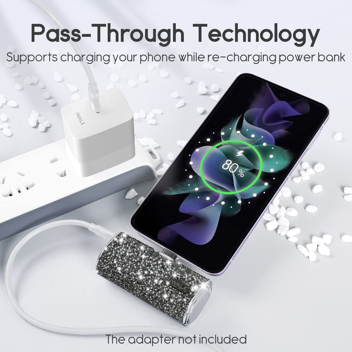 iWALK USB C Charger Powerbank 4500mAh, Small Portable Fast Charger, Compatible with iPhone 16/15, Samsung Galaxy Z Flip 5 Z/S24 S23 S22 S21/Note 21/20/10/9/8, Google Pixel 6 Pro/4, OnePlus