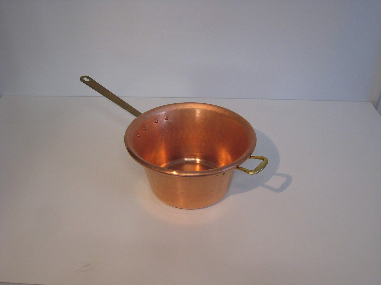 CERIANI copper pot for polenta with brass handle. Diameter 24 cm.