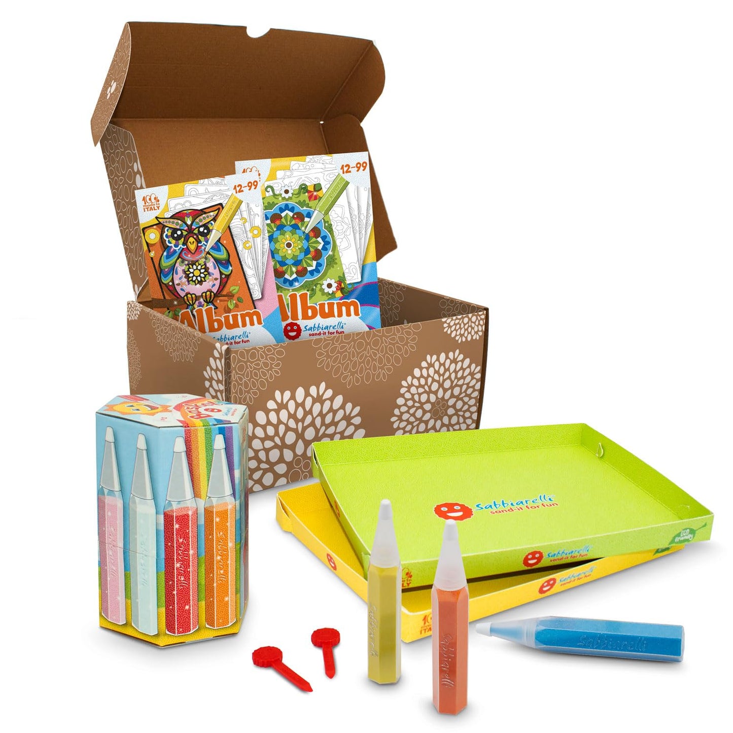 Sabbiarelli Sand-it For Fun - Box Sandsation Art, creative set with colored sand, relaxing and stress-relieving artistic activity, gift idea for children and adults.