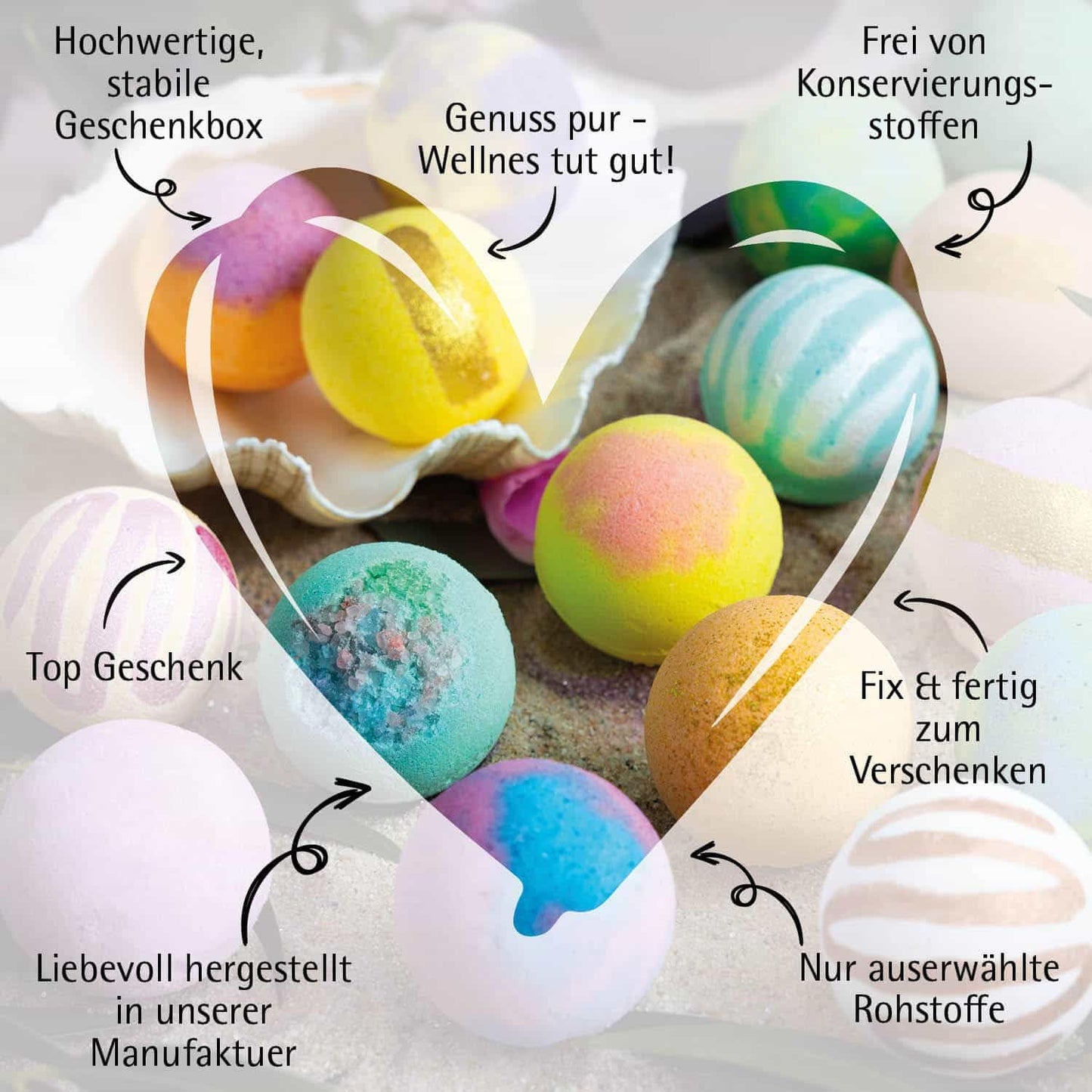 Hallingers Luxury Bath Bombs - Blue - Set of 12 bath bombs - Gift ideas for Christmas & Advent calendar gifts | Congratulations on your new home