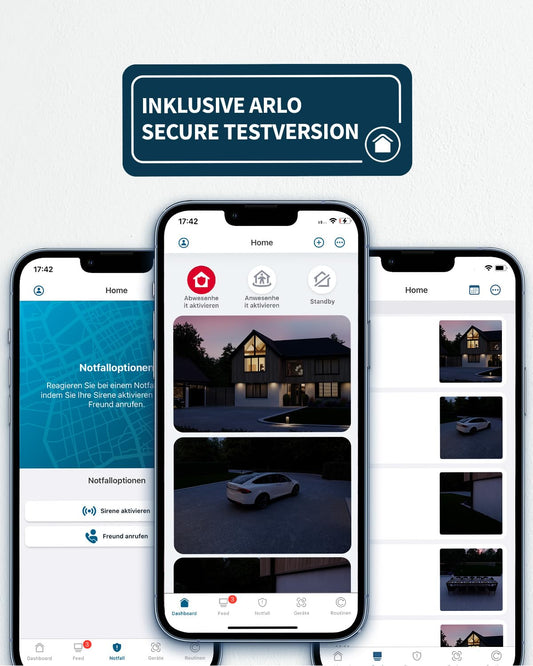 Arlo Wireless Video Doorbell, 1080p HD, RedDot Design Award Winner, 180° Wide Viewing Angle, WiFi, Motion Detector, 2-Way Audio, Siren, Night Vision + Arlo Secure Trial, Black