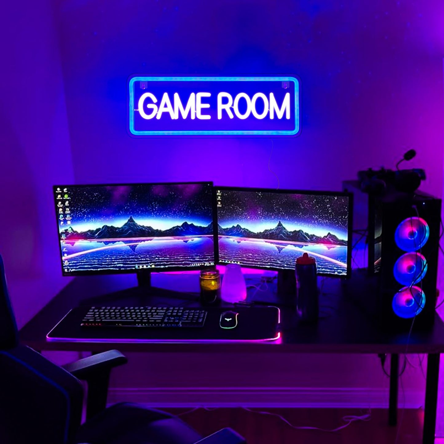 Neon light sign, game arcade neon sign Game Zone Gaming Neon Sign Light up sign Neon signs for game room wall Game Room Bar Party Kids Bedroom decoration Boys gift blue.