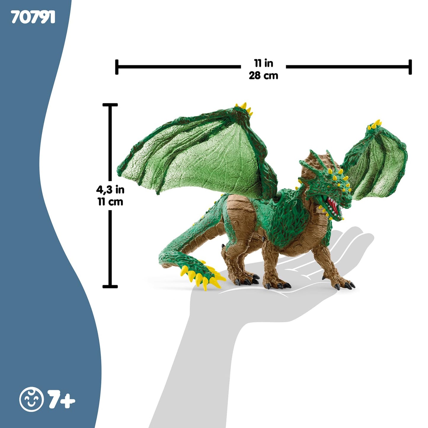 SCHLEICH ELDRADOR Creatures | Jungle Dragon 70791 | detailed monster figurine with movable wings | great gift for girls and boys | toy for ages 7+ | 28 x 17 x 11 cm