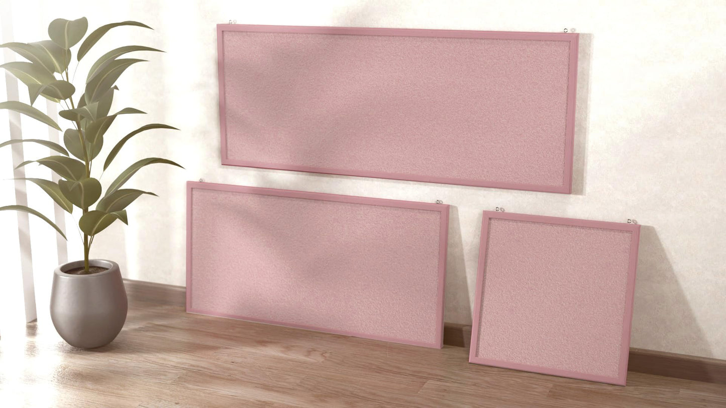 ALLboards pinboard with pink wooden frame 80x40cm cork board cork wall pinboard cork