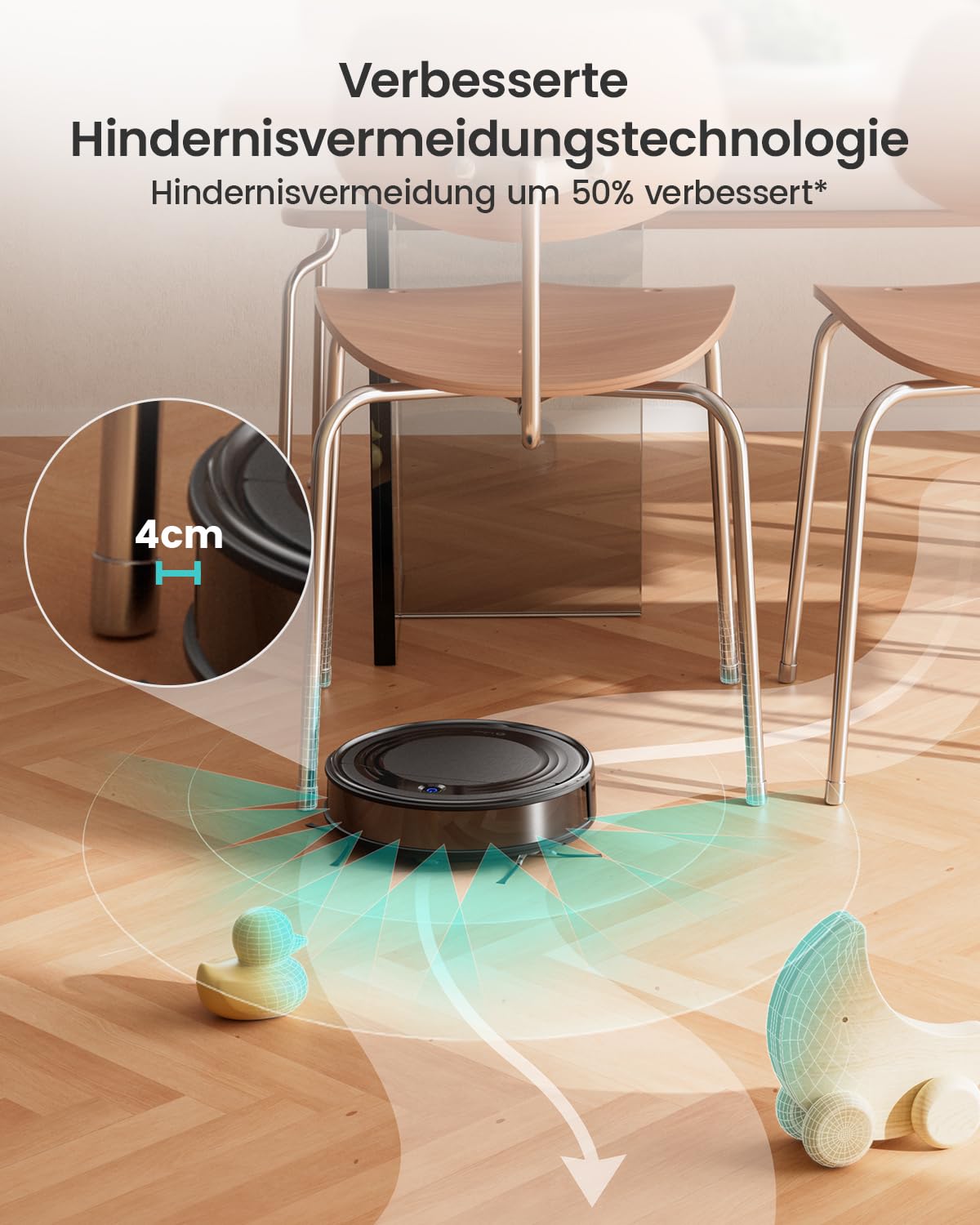 LEFANT Robot Vacuum M310, 4500Pa Super Slim Vacuum Cleaner Robot with precise obstacle avoidance, 180min runtime, HEPA filter, Wi-Fi Robot Vacuum for pet hair, carpets & hard floors