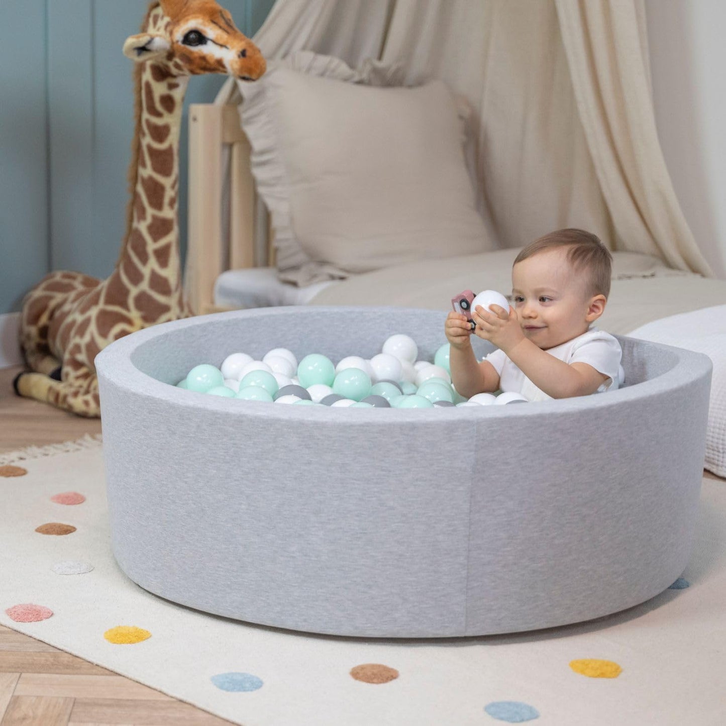 Selonis Ball Pit for Kids 90x30cm Ball Pool for Babies Includes 200 Balls