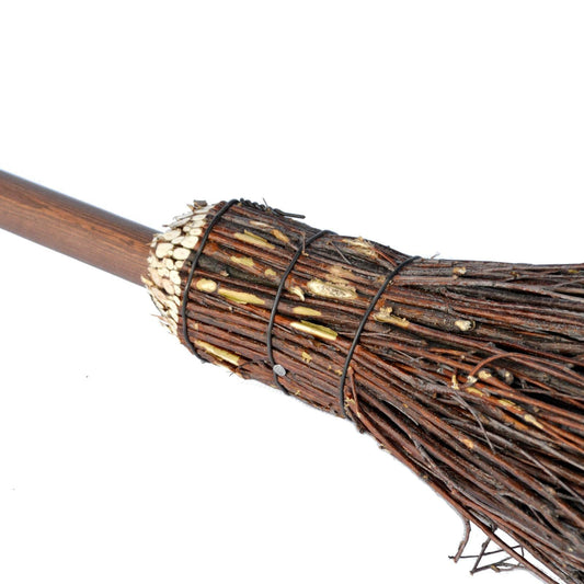 BooGardi 2X twig broom birch 160 x 25 cm with handle · witch's broom · sweeping broom made of birch twigs · decoration broom Halloween carnival · willow broom · birch broom
