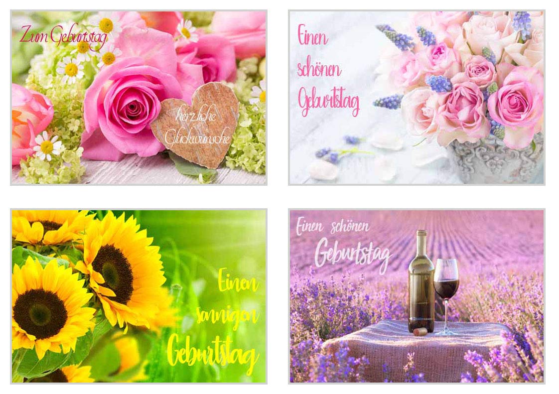 Set of 40 exclusive premium birthday cards with envelopes (2x20). Greeting card for birthday wishes. Birthday card for man and woman (folded cards).