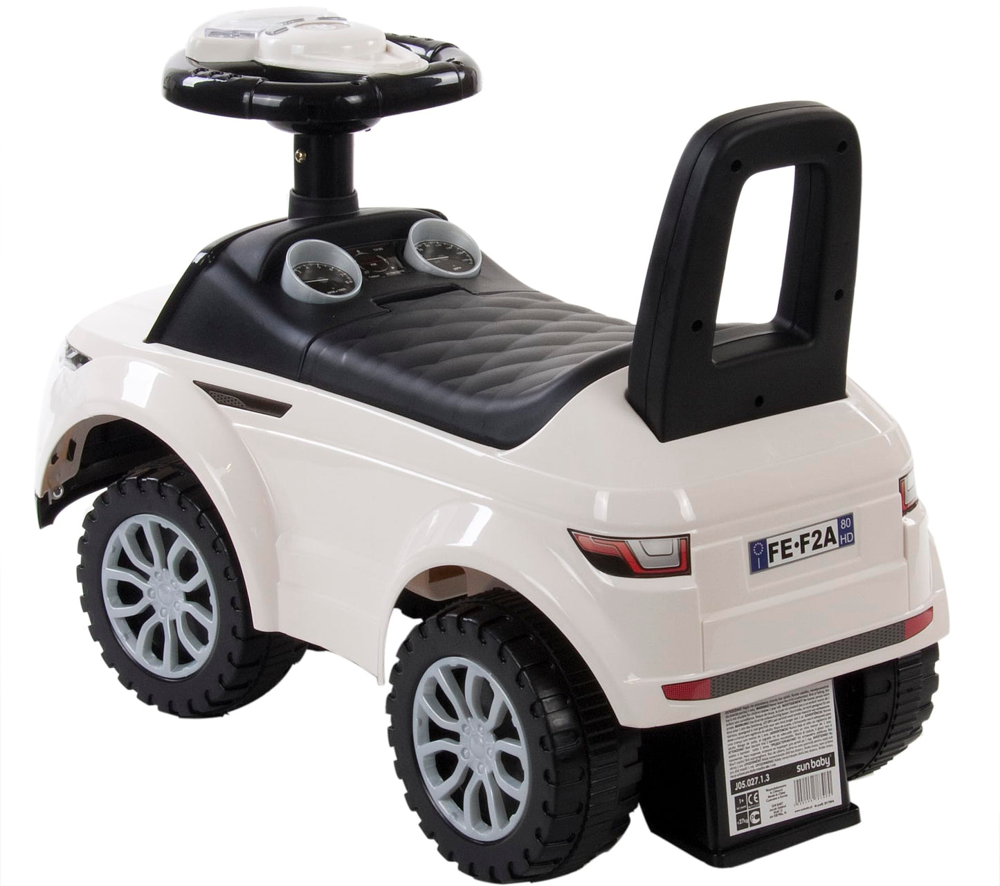 Sliding car from 1 year, children's car from 12 months, baby car, walker with horn and engine noises (white)