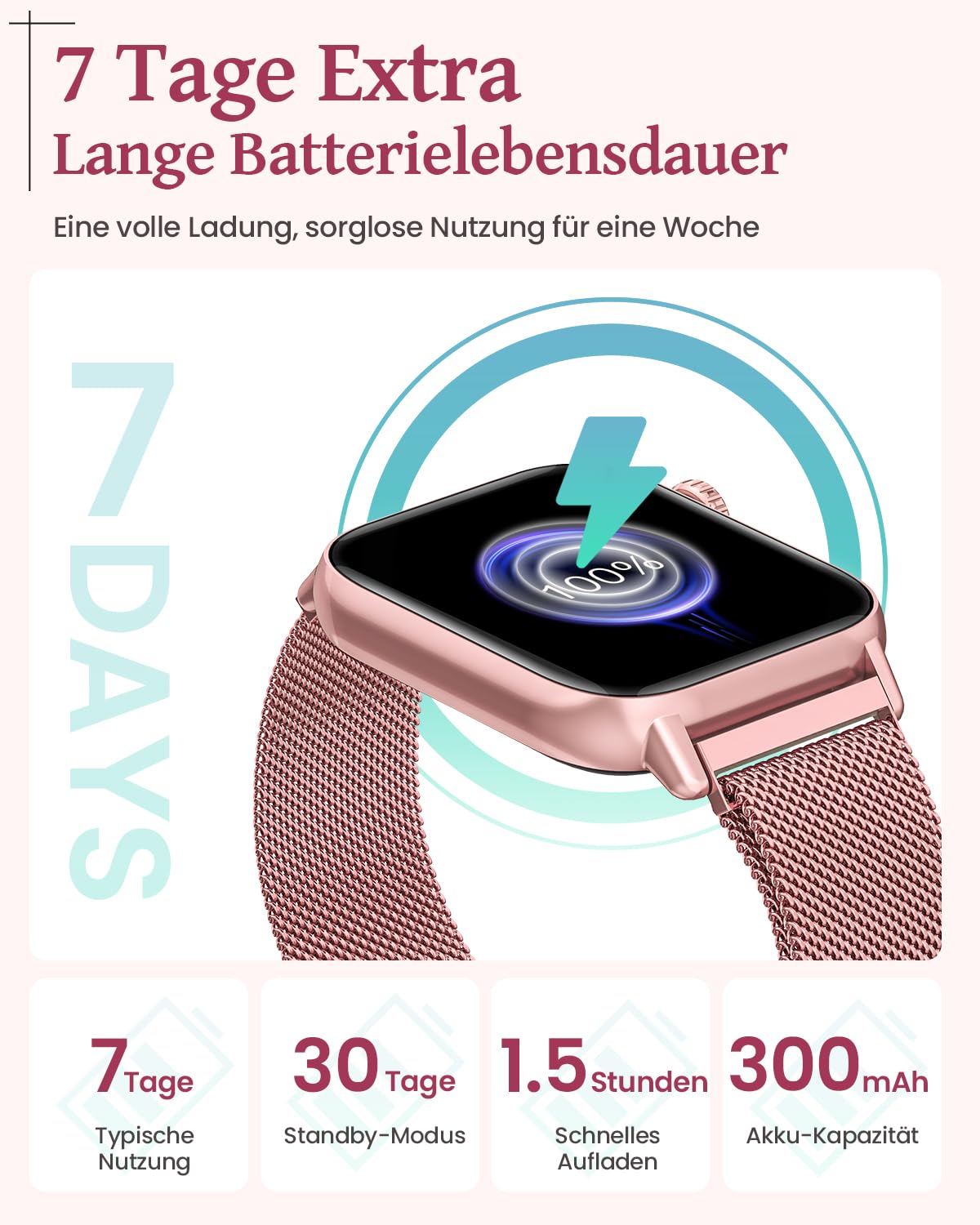 SWGOTA smartwatch for women with phone function, 1.83" fitness tracker heart rate monitor sleep monitor step counter SpO2 menstrual cycle, 113 sports modes IP68 waterproof sports watch for women iOS Android Pink