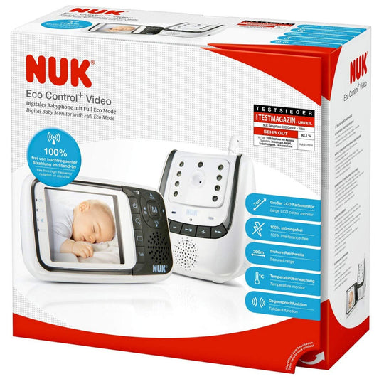 NUK Baby Monitor with camera Eco Control+ Video with two-way communication and temperature sensor, free from high-frequency radiation in Eco-Mode.