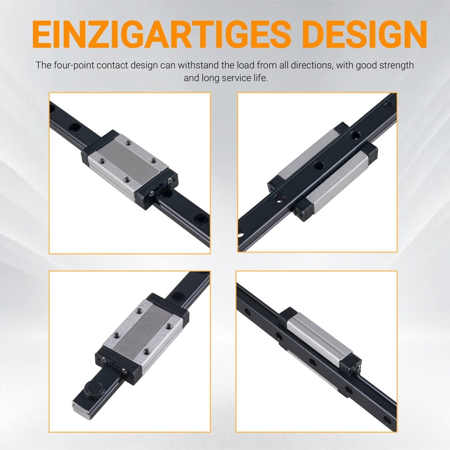 CNCYEAH 2 pieces MGN12H 250mm Miniature Linear Rail Guide with MGN12H Stainless Steel Carriage Block, Linear Guide Rail for 3D Printers and CNC (MGN12 H-Type)