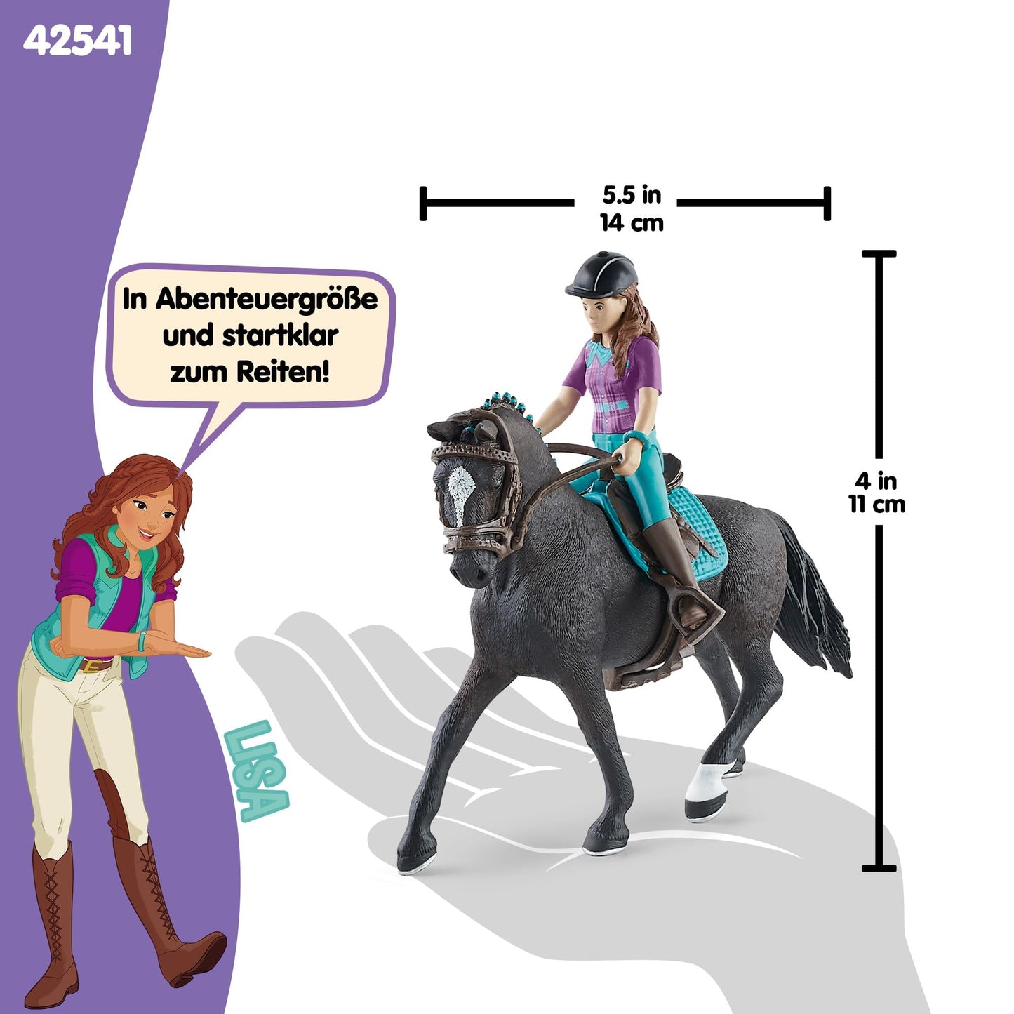 SCHLEICH Horse Club | Lisa & Storm 42541 | poseable girl figure | with horse accessories | great gift for girls and boys | horse toy for ages 5+ | 10 pieces | exclusive on Amazon.