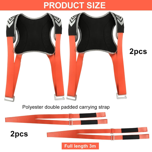 4 Pieces Moving Straps, Polyester Moving Straps for Furniture Movers, Multipurpose Furniture Moving Straps, Double Shoulder Dolly Transport Straps, Suitable for Moving Furniture.