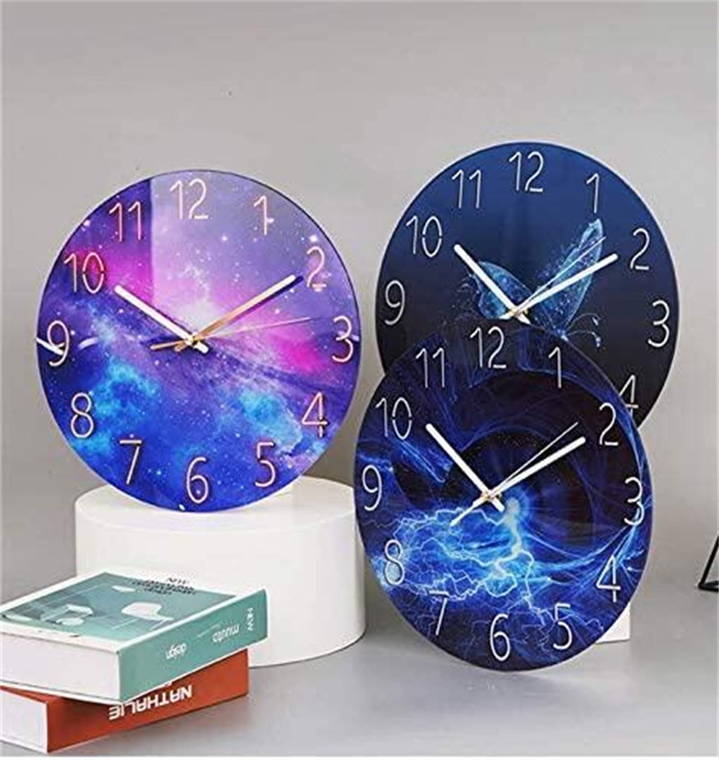 RAILONCH Silent Wall Clock Modern Design Wall Clock Silent for Living Room, Kitchen, Office, and Bedroom (#07)